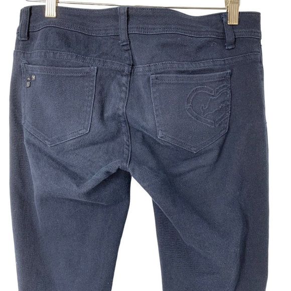 Womens Echo Red Navy Jeans Size 7 Tall Jr Straight Low Rise Stretch 4052 Denim - Picture 7 of 10
